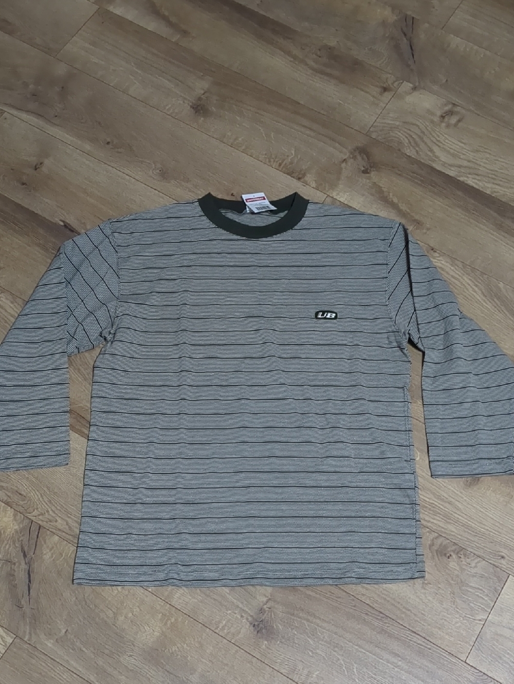Vintage Unionbay Shirt Mens Striped 3/4 Sleeve Crewneck Size Large NWT